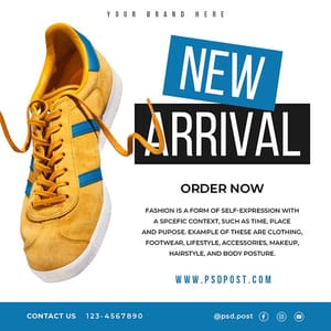 Photoshop New Arrival Shoes With White Background Instagram Post