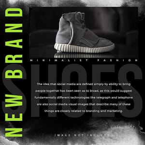 Photoshop New Brand Shoes Black Background Instagram Post