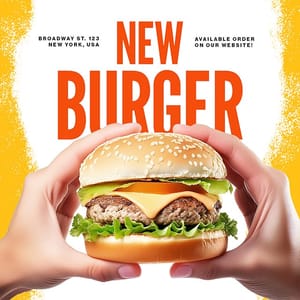 Photoshop New Burger Instagram Post