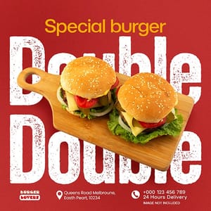 Photoshop Special Burger Double Instagram Post