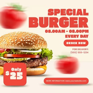 Photoshop Special Burger Instagram Post