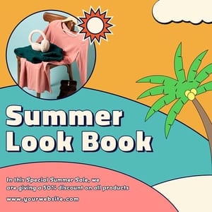 Photoshop Summer Look Book Palm Rush Instagram Post