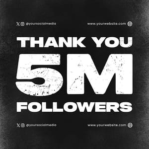 Photoshop Thank You 5M Followers Meetnight Instagram Post