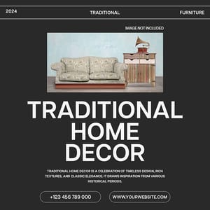 Photoshop Traditional Home Decor Furniture Instagram Post