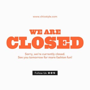 Photoshop We Are Closed Blorangle Instagram Post