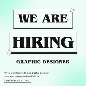 Photoshop We Are Hiring Graphic Designer With Gradient Background Instagram Post