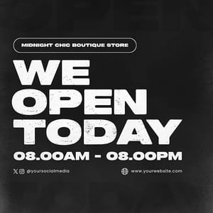 Photoshop We Open Today Meetnight Instagram Post