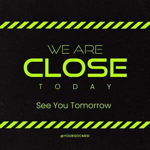 Photoshop We Are Closed Chespe Neon Instagram Post