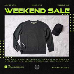 Photoshop Weekend Sale Chespe Neon Instagram Post