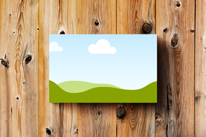 Canva Business Card Mockup on Realistic Wood Background