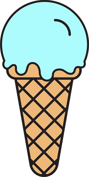 Blue Ice Cream Cone