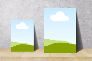 Canva A4 & A5 Poster Mockup Stand on Wall Background