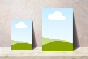 Canva A4 & A5 Poster Mockup on Marble Background