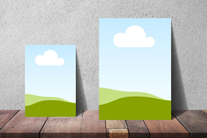 Canva A4 & A5 Poster Mockup on Wall Background