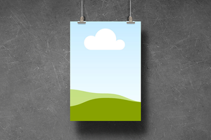 Canva Hanging Poster Mockup Scratches Wall Background