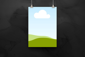 Canva Hanging Poster Mockup on Black Marble