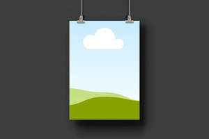 Canva Hanging Poster Mockup on Black Solid Background