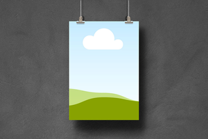 Canva Hanging Poster Mockup on Black Wall