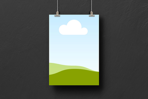 Canva Hanging Poster Mockup on Black Wall