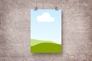 Canva Hanging Poster Mockup on Fabric Texture