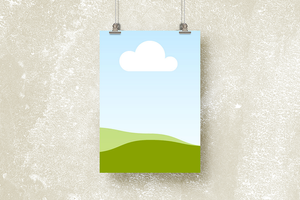 Canva Hanging Poster Mockup on Light Wall Background