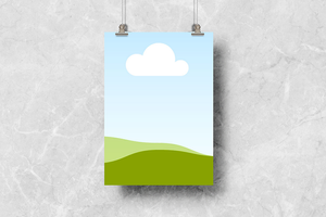 Canva Hanging Poster Mockup on Marble Wall