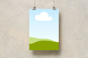 Canva Hanging Poster Mockup on Stucco Wall