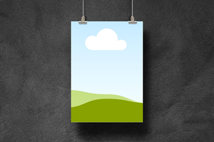 Canva Hanging Poster Mockup on Wall Background