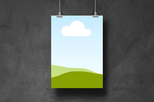 Canva Hanging Poster Mockup on Wall Background