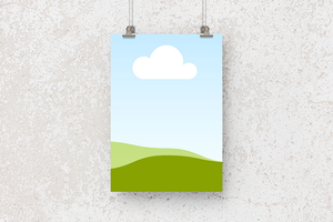 Canva Hanging Poster Mockup on Wall Background