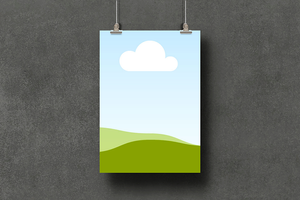 Canva Hanging Poster Mockup on Wall Background