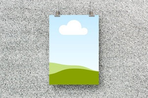 Canva Hanging Poster Mockup on Wall Background Texture