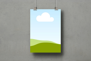 Canva Hanging Poster Mockup on Wall Background