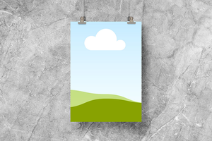 Canva Hanging Poster Mockup on Wall Texture