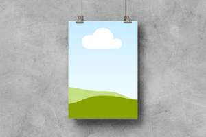 Canva Hanging Poster Mockup on Wall Texture