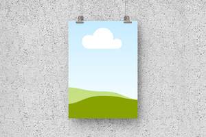 Canva Hanging Poster Mockup on Wall Texture