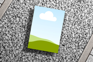 Canva Poster Mockup on Stone Gravel