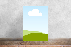 Canva Realistic Stand Poster Mockup on Wooden Podium