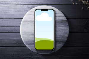 Canva Realistic iPhone 13 Pro Mockup on Podium