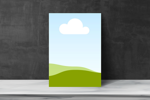 Canva Stand Poster Mockup Standing on Marble Podium