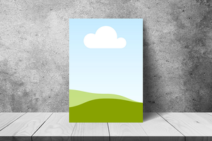 Canva Stand Poster Mockup on Concrete Wall