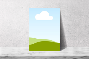 Canva Stand Poster Mockup on Marble Podium