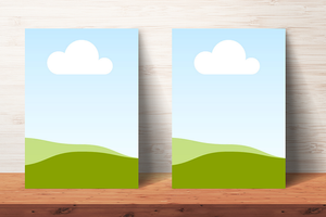 Canva Stand Poster on Oak Wood Background