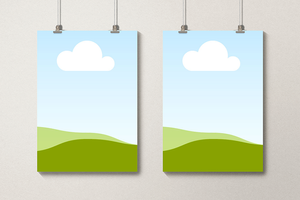 Canva Two Hanging Poster Mockup on Minimal Background