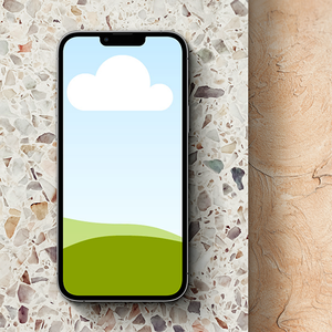 Canva iPhone Mockup On Granite Marble