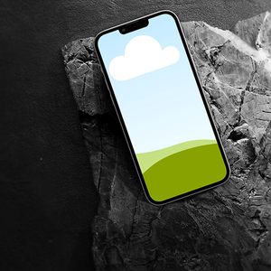 Canva iPhone Mockup On Stone Rock