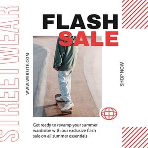 Photoshop Flash Sale Streetwear Fashion Instagram Post