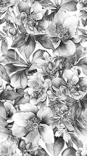 Flower Sketch Seamless Pattern