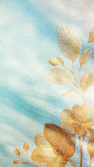 Image Golden Blooms On A Sky Canvas Background Story