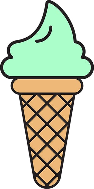 Green Ice Cream Cone